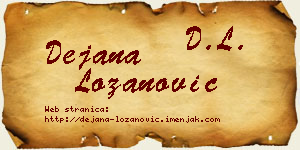 Dejana Lozanović vizit kartica